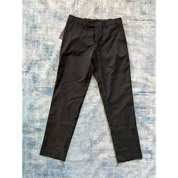 NWT! Britches By Samtex Black Flat Front Slacks Dress Pants 34 x 32 - Picture 1 of 8